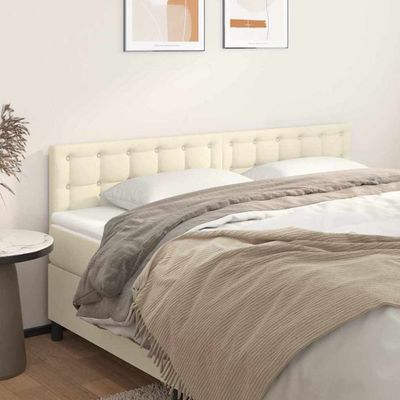vidaXL Čelá postelí krémové 160x5x78/88 cm umelá koža