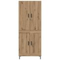 vidaXL Highboard Remeselný dub 69,5 x 34 x 180 cm Kompozitné drevo