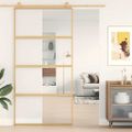 vidaXL Posuvné dvere zlaté 102,5x205 cm číre ESG sklo a hliník