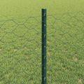 vidaXL Hexagonálny plot s stĺpom 25 x 0,8 m PVC potiahnutá oceľ Zelená