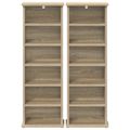 vidaXL CD Skrinka 2 ks Dub sonoma 60 x 17 x 92 cm Kompozitné drevo