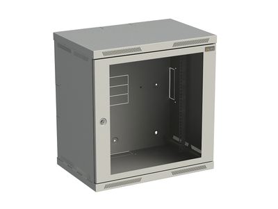 Rozvádzač nástenný SENSA 12U 400 mm, dvere sklo, RAL 7035, SENSA-12U-64-11-G