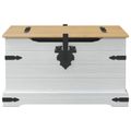 vidaXL storage box Biela 78 x 78 x 45 cm Masívne borovicové drevo