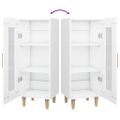 vidaXL Komoda biela 34,5x34x90 cm spracované drevo