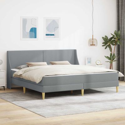 vidaXL Rám postele s matracom Svetlosivá 180 x 200 cm látka