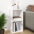 vidaXL Úložný box na vinyly, lesklý biely 71x34x36cm, kompozitné drevo