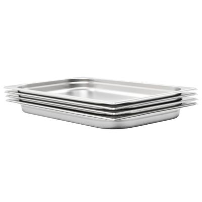 vidaXL Gastronádoby 4 ks, GN 1/1, 40 mm, nehrdzavejúca oceľ