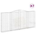 vidaXL Oblúkové gabiónové koše 7ks 400x30x180/200cm pozinkované železo