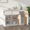 vidaXL Komoda biela 110x34x75 cm borovicový masív