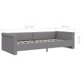 vidaXL Denná posteľ USB bledosivá látka 90x200 cm
