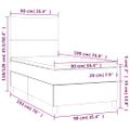 vidaXL Boxspring posteľ s matracom sivá 90x190 cm umelá koža