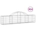 vidaXL Oblúkový gabionový kôš 14 ks 200x30x40/60 cm pozinkované železo