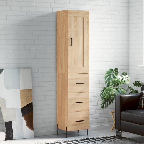vidaXL Vysoká skrinka dub sonoma 34,5x34x180 cm spracované drevo