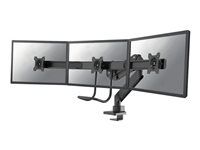 Montážna sada - plný pohyb - pre 3 LCD displeje - čierna - veľkosť obrazovky: 17"-27" - upevnenie svorkou, priechodka, upevniteľné na stôl