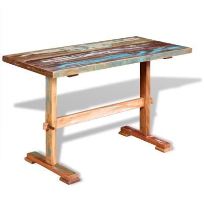 vidaXL Jedálenský stôl s podstolinou, recyklovaný masív 120x58x78 cm