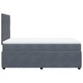 vidaXL Posteľný rám boxspring s matracom tmavosivý 90x190 cm zamat