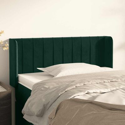 vidaXL Čelo postele so záhybmi zelený 83x16x78/88 cm zamat
