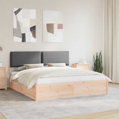 vidaXL Rám postele s čalúneným čelom Tmavo šedá 200 x 200 cm