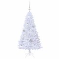 vidaXL Umelý vianočný stromček Biela 120 cm PVC a oceľ