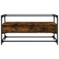 vidaXL TV skrinka sklenená doska dymový dub 98x35x51 cm kompoz. drevo