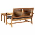 vidaXL lavička Hnedá a tmavošedá 110 x 66 x 76 cm Husté teakové drevo