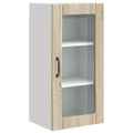vidaXL Nástenný sklenený kabinet PORTO Sonoma dub 40 x 31 x 80 cm