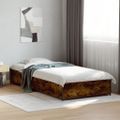 vidaXL Posteľný rám dymový dub 75x190 cm kompozitné drevo a kov
