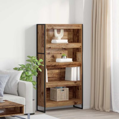 vidaXL Knižnica 2 pcs Staré drevo 80 x 30 x 155 cm Kompozitné drevo