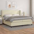 vidaXL Boxspring posteľ s matracom krémová 200x200 cm umelá koža