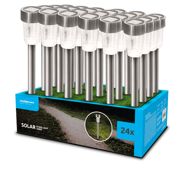Modee záhradná solárna LED lampa GS003 31 cm HB 40 mAh 24ks (ML-GS003)