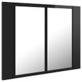 vidaXL LED kúpeľňová zrkadlová skrinka lesklá čierna 60x12x45 cm akryl