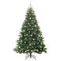 vidaXL Umelý vianočný stromček s 300 LED-i Zelená 210 cm PE a PVC