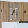 vidaXL Nástenný sklenený kabinet PORTO Remeselný dub 60 x 31 x 100 cm