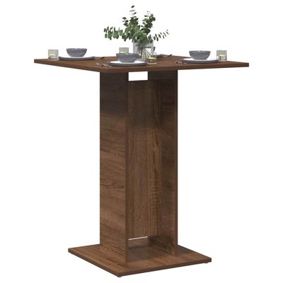 vidaXL Bistro stolík hnedý dub 60x60x75 cm spracované drevo