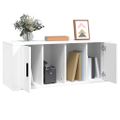 vidaXL TV skrinka biela 100x35x40 cm spracované drevo