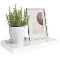 vidaXL Plávajúca nástenná polica, lesklá biela 40x23,5x3,8 cm, MDF