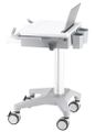 Neomounts  MED-M200 / Mobile Laptop Cart, incl. keyboard & mouse drawer / Creme Stojan, pojízdný, pro notebooky, úhloprícka 10"-17", nosnost 5kg, výška 89,2-121cm, hliník, bílá