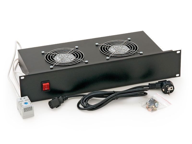 19'' horiz.vent.j.2xVent.-220V/46W termost.2U čierna