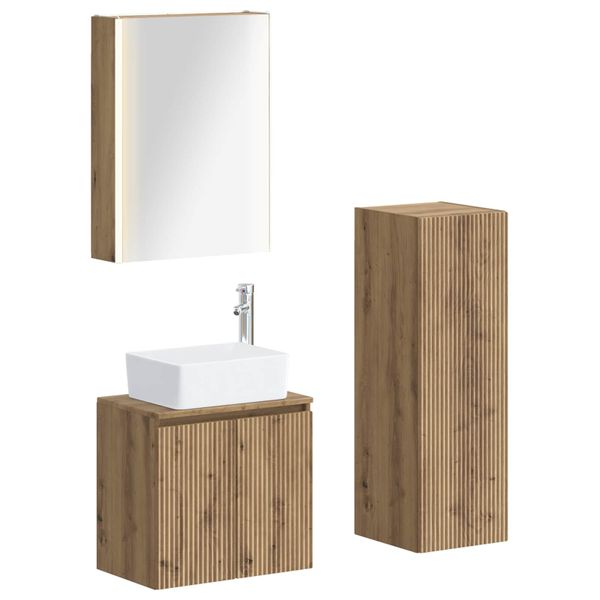 vidaXL Sada kúpeľňového nábytku 4 pcs Dub artisan