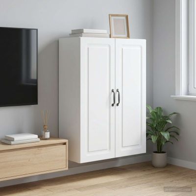 vidaXL Nástenná skrinka 66 x 34,5 x 90 cm Kompozitné drevo Biela