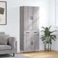vidaXL Vysoká skrinka sivý dub sonoma 69,5x34x180 cm spracované drevo