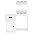 vidaXL Toaletný stolík s LED biely 90x50x132,5 cm spracované drevo