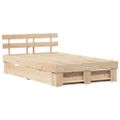 vidaXL Rám postele Hnedá 135 x 190 cm Masívne borovicové drevo