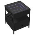 vidaXL Nočný stolík s nekonečnými LED čierny 40x40x51 cm