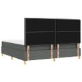 vidaXL LED box s pružinami Tmavo šedá 200 x 200 cm látka