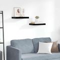 vidaXL Plávajúce nástenné police 2 ks, lesklé čierne 40x23,5x3,8 cm, MDF