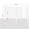 vidaXL Sieťový plot s stĺpom 25 x 0,6 m PVC potiahnutá oceľ Sivá