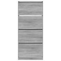 vidaXL Botník so 4 výklopnými zásuvkami sivý dub sonoma 80x34x187,5 cm