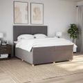 vidaXL Boxspring posteľ s matracom sivohnedý 200x200 cm látka
