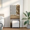 vidaXL Toaletný stolík s LED dub artisan 60x40x140 cm